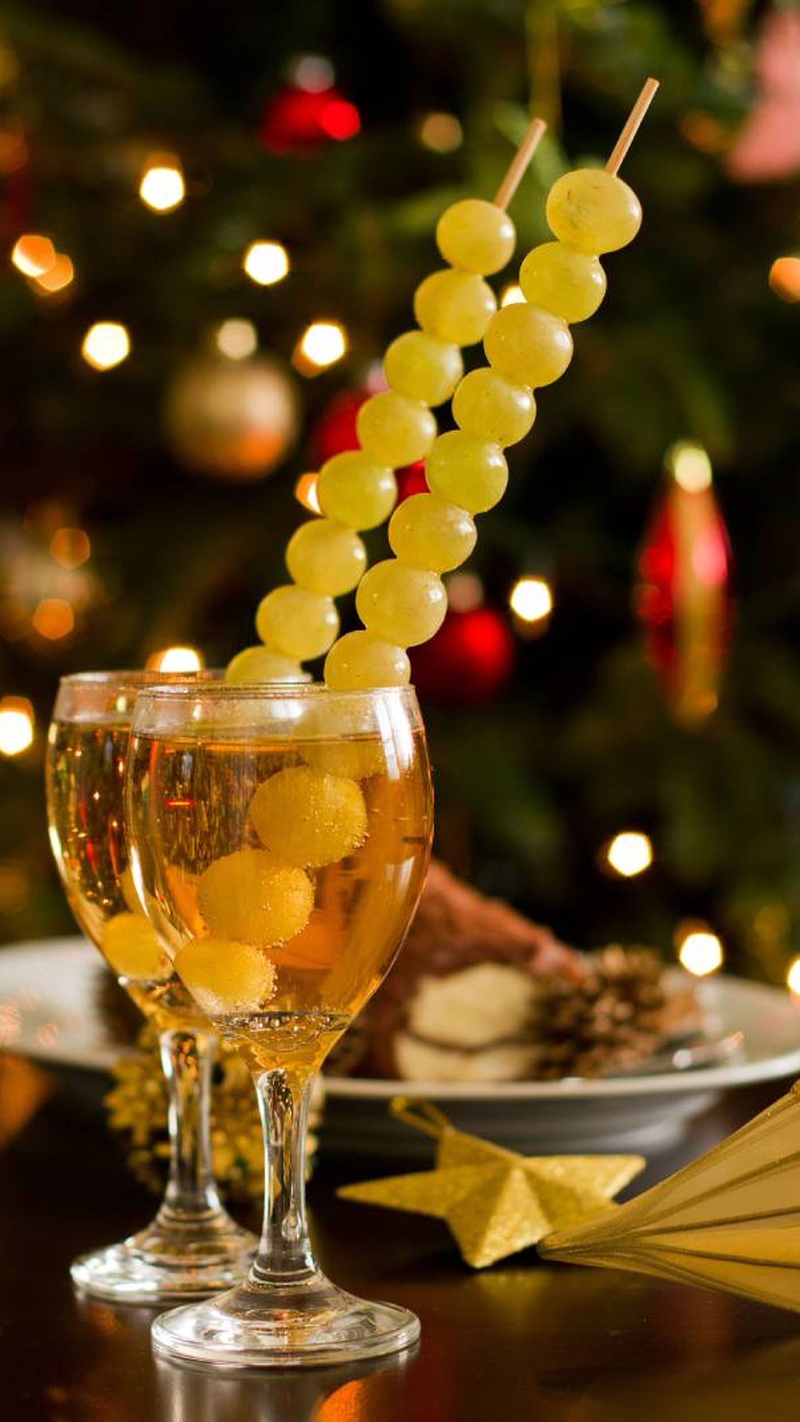 Idea para servir uvas en Nochevieja