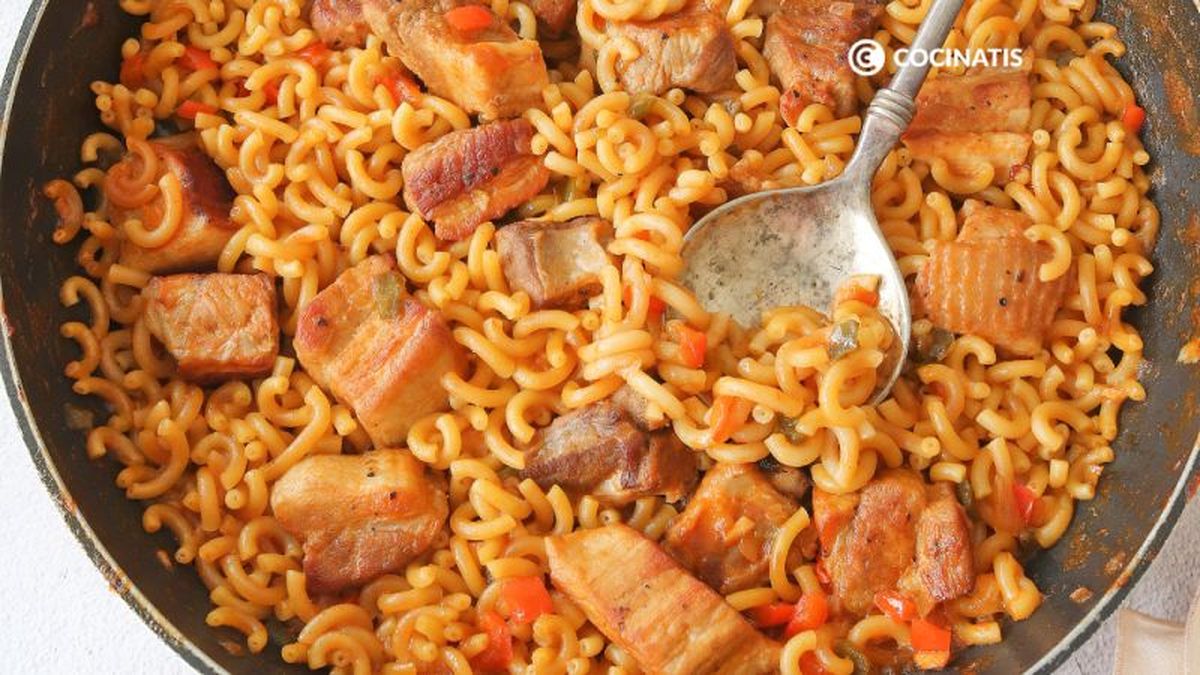 Fideos a la cazuela con costillas