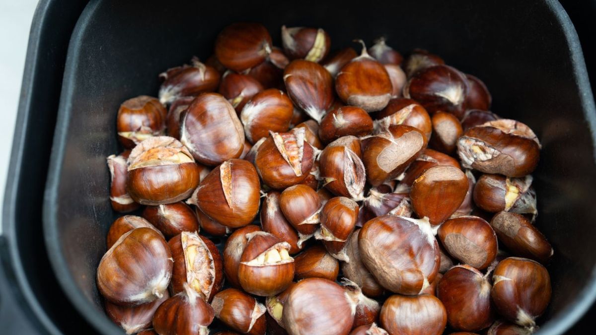 Castañas en freidora de aire