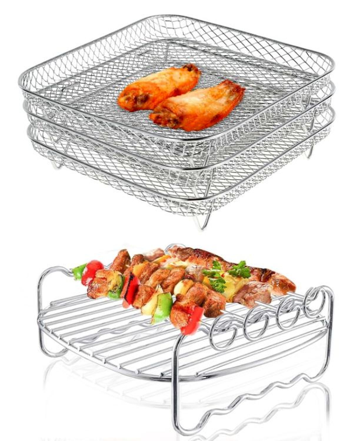 moldes freidora aire rejillas acero