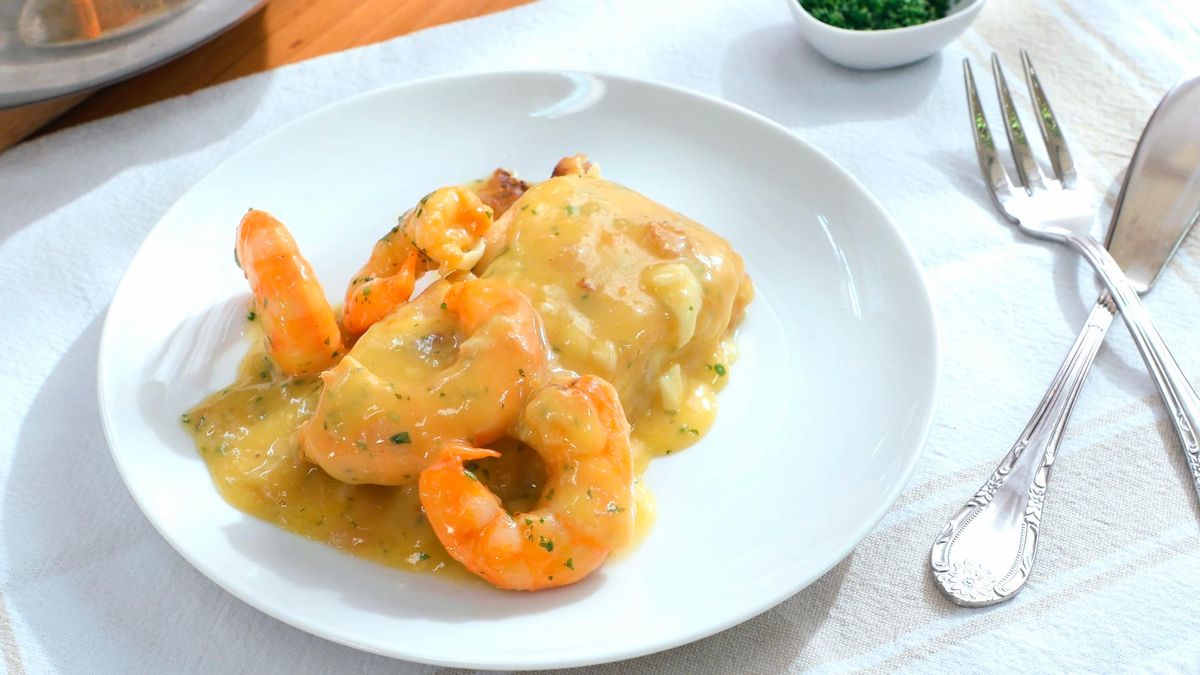 Merluza con salsa de naranja