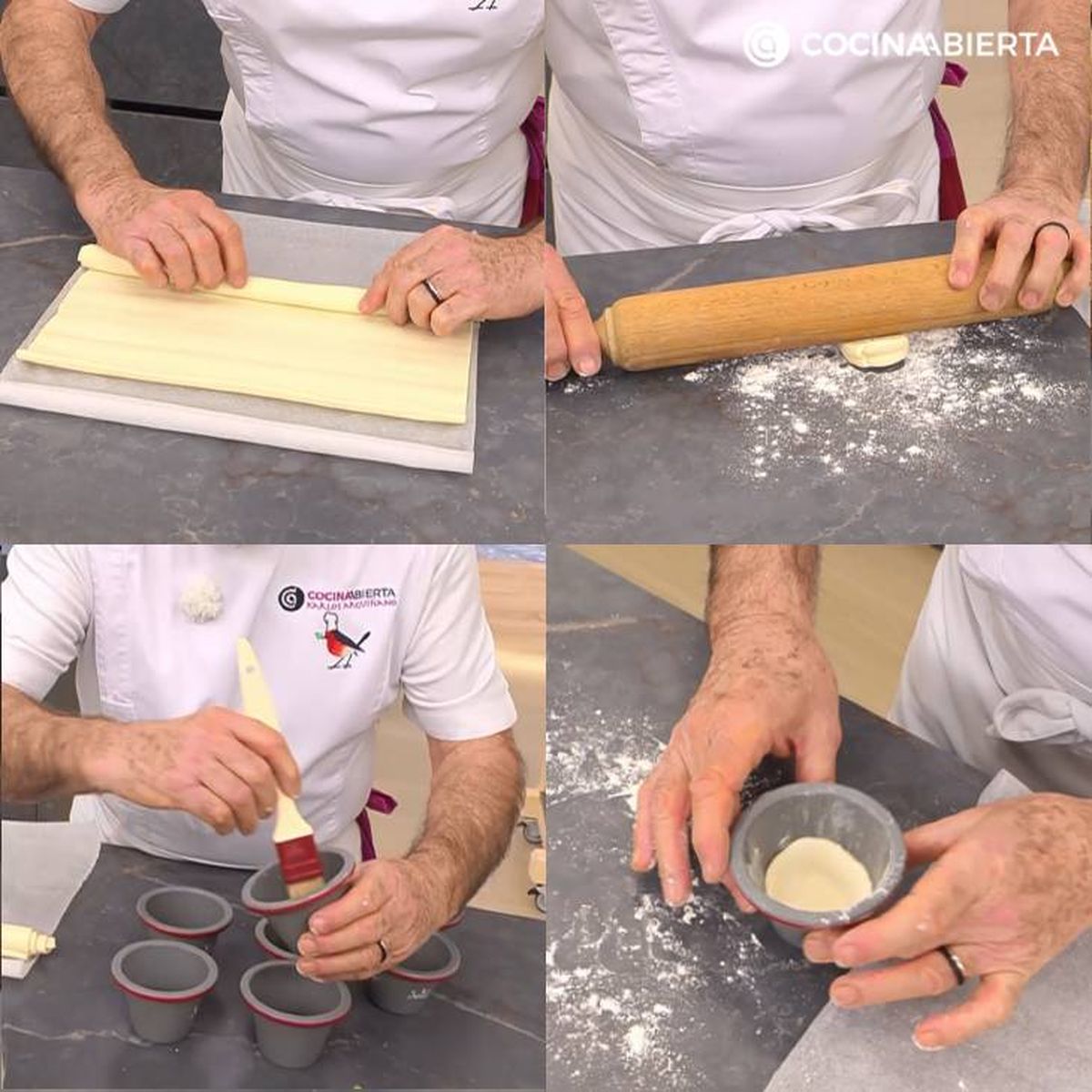 pastelitos de belem base de hojaldre