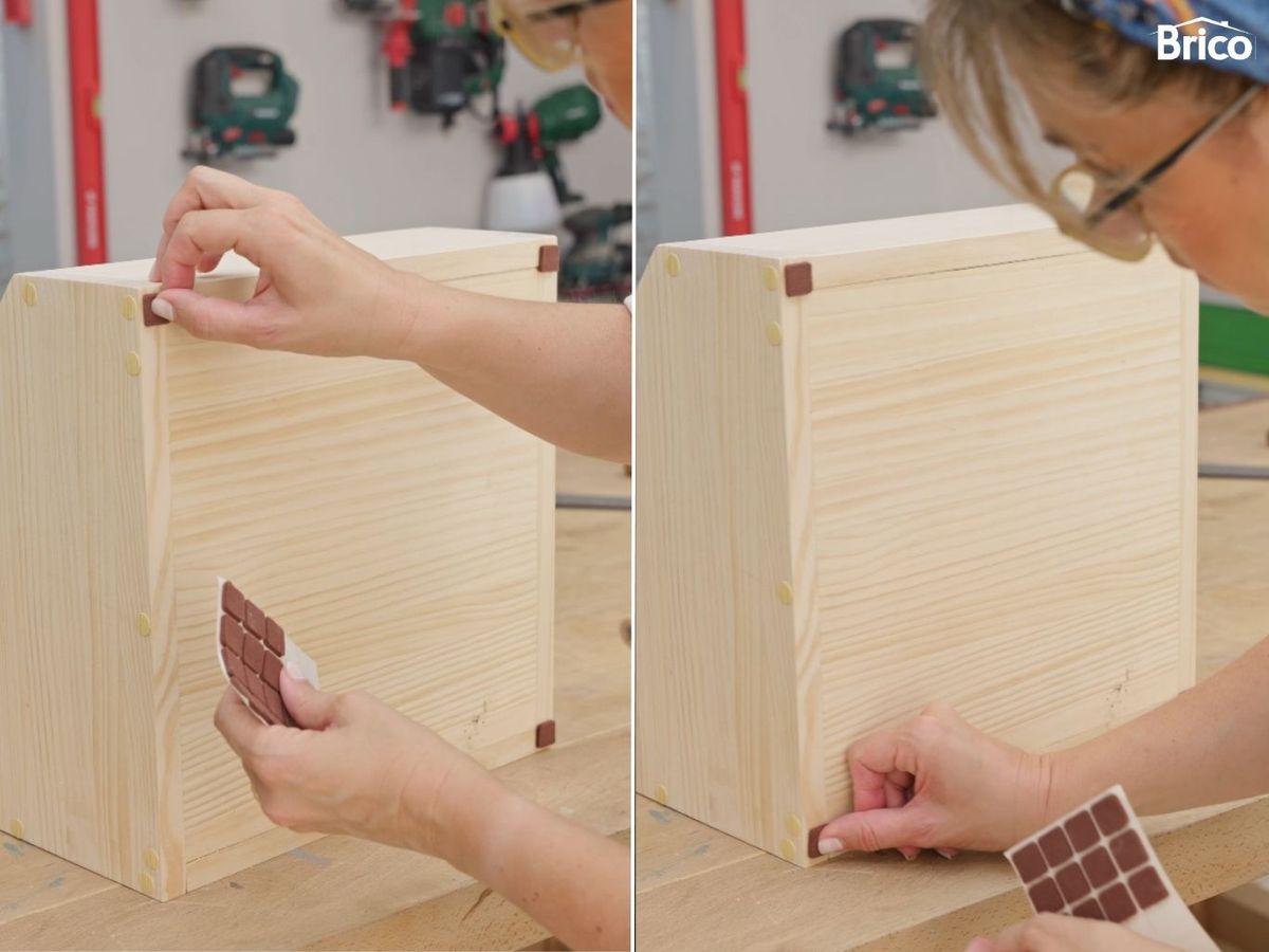 Colocamos fieltros en la base.