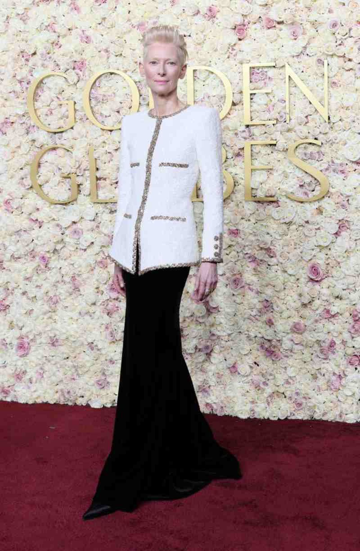 Tilda Swinton en los Globos de Oro 2025