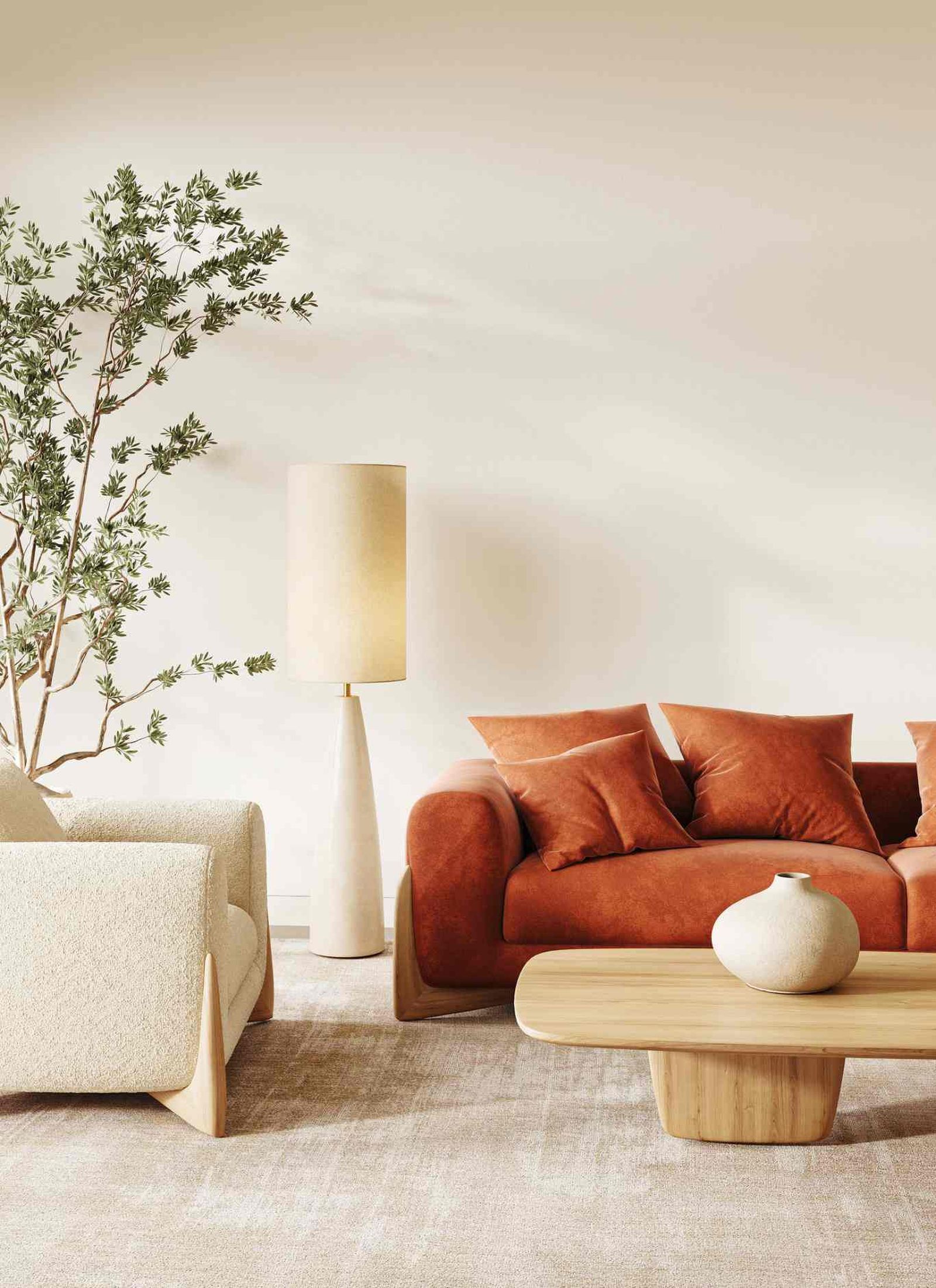 Salón de estilo minimalista.