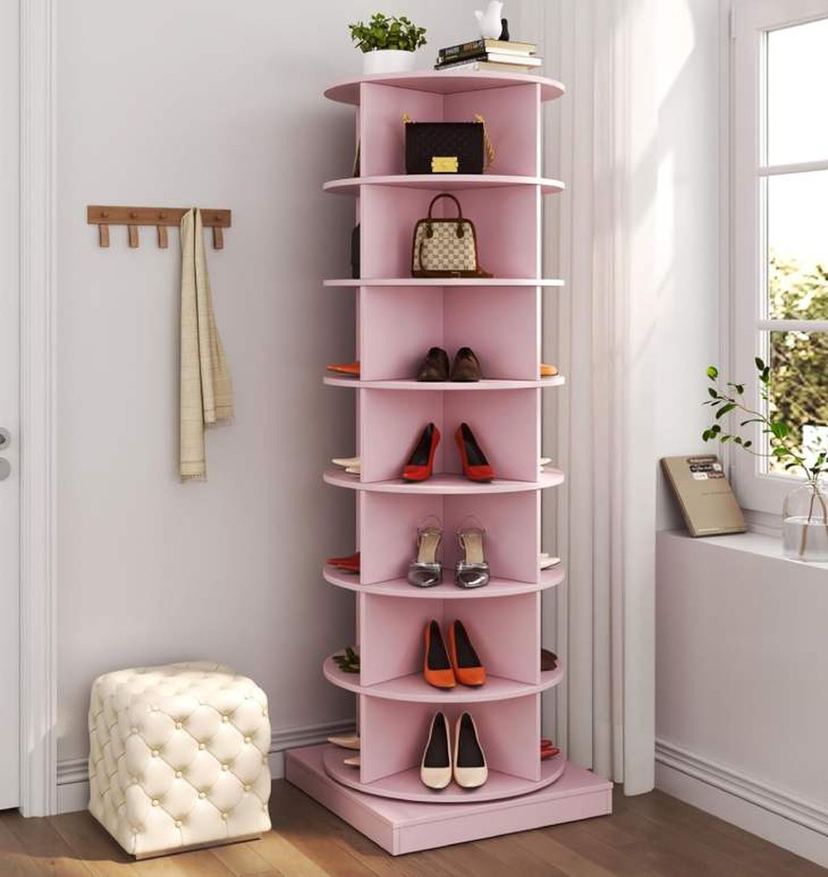 Estante giratorio para zapatos con siete niveles / Amazon