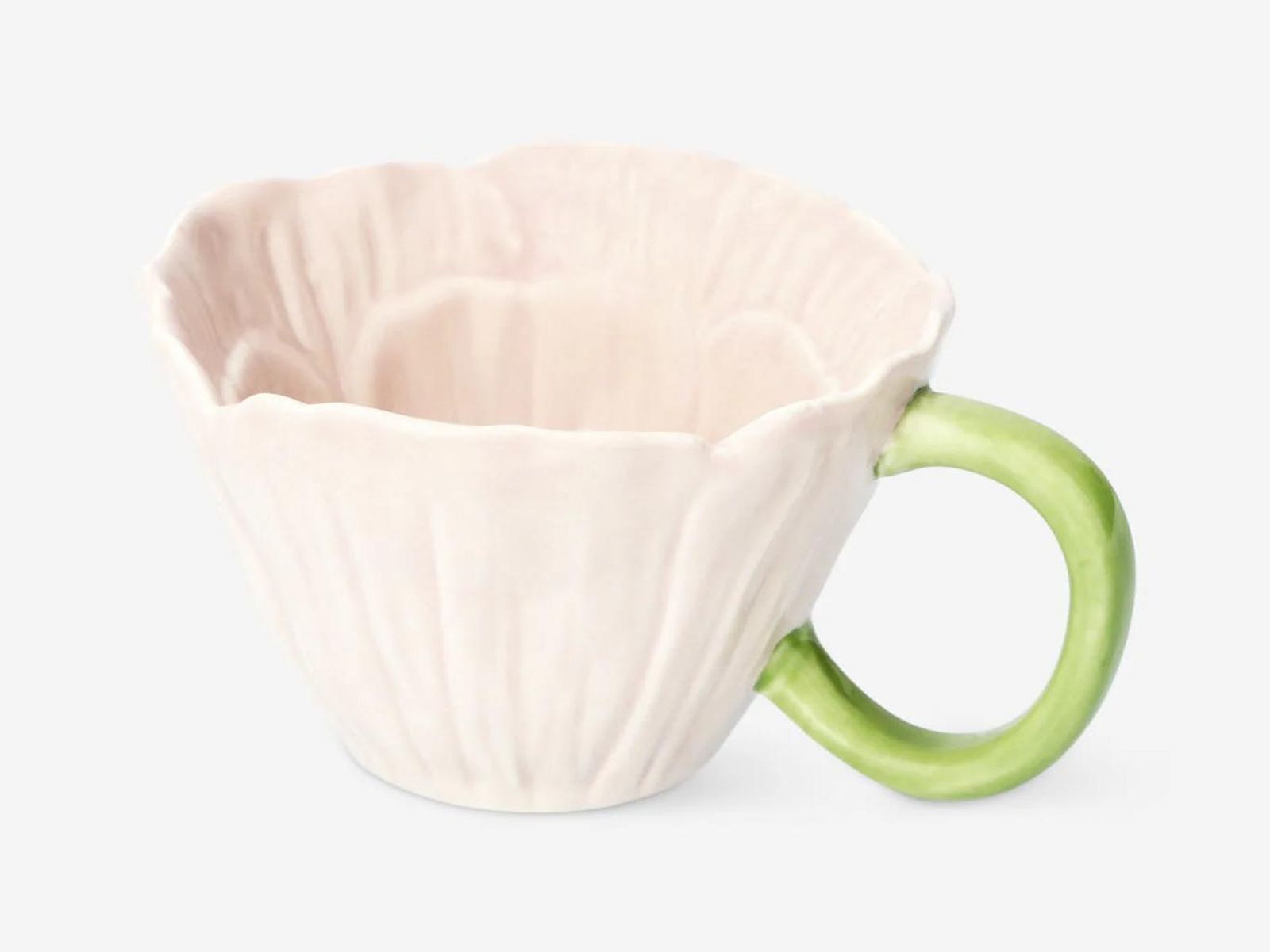 Taza con forma de flor rosa. Taza con forma de flor rosa.