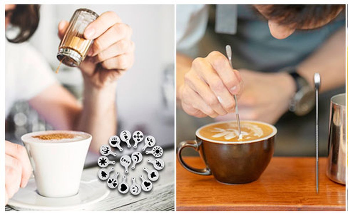 como dibujar un corazon en cafe con leche con plantillas