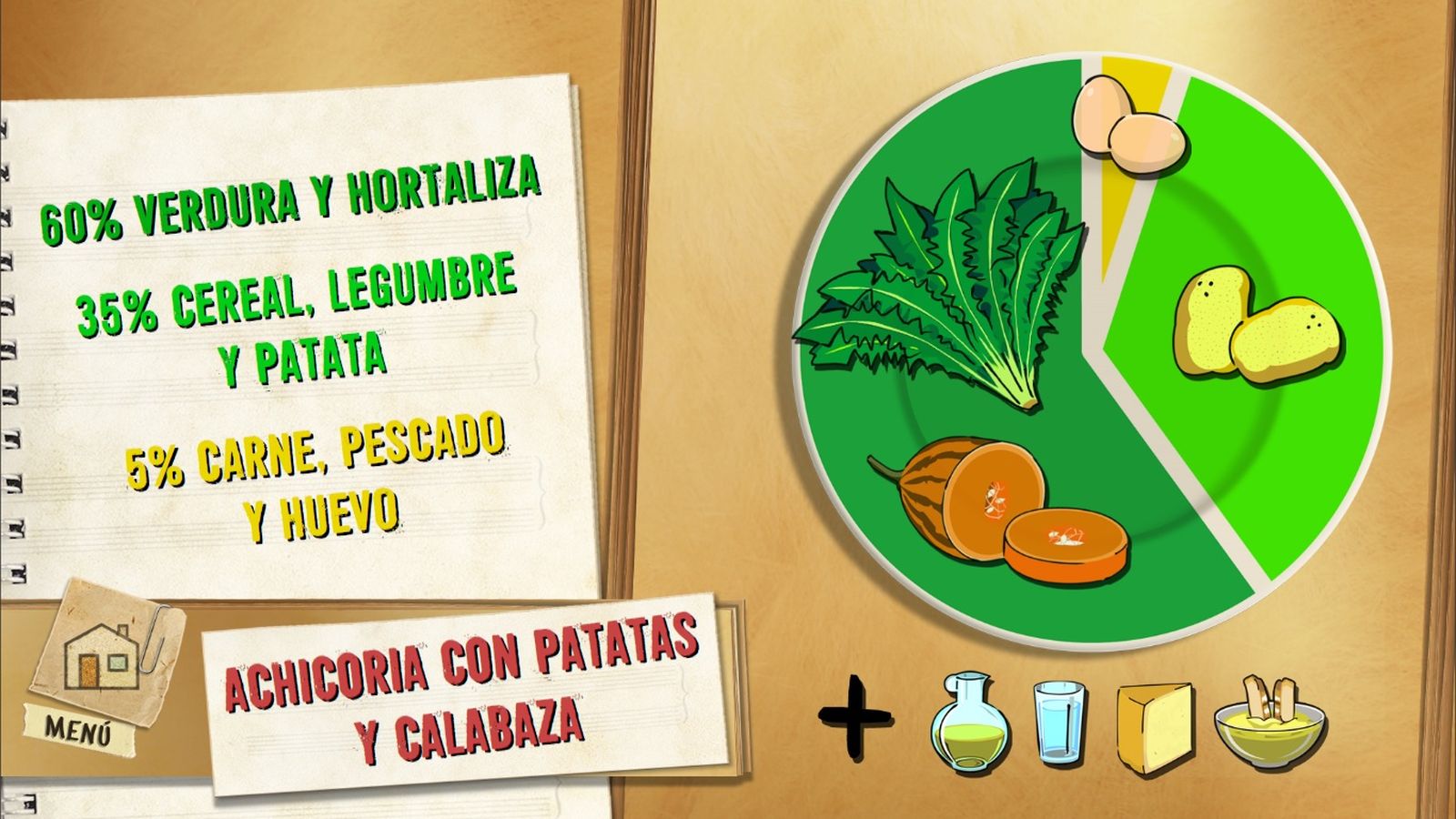 6110 1 Achicoria con patatas y calabaza plato 6110 1 Achicoria con patatas y calabaza plato