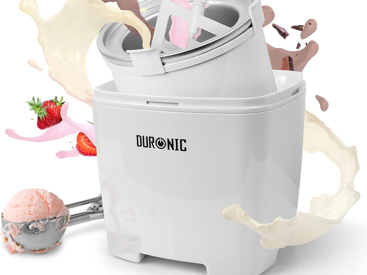 Heladera Duronic IM540 con bol precongelable, ideal para helados y sorbetes caseros.