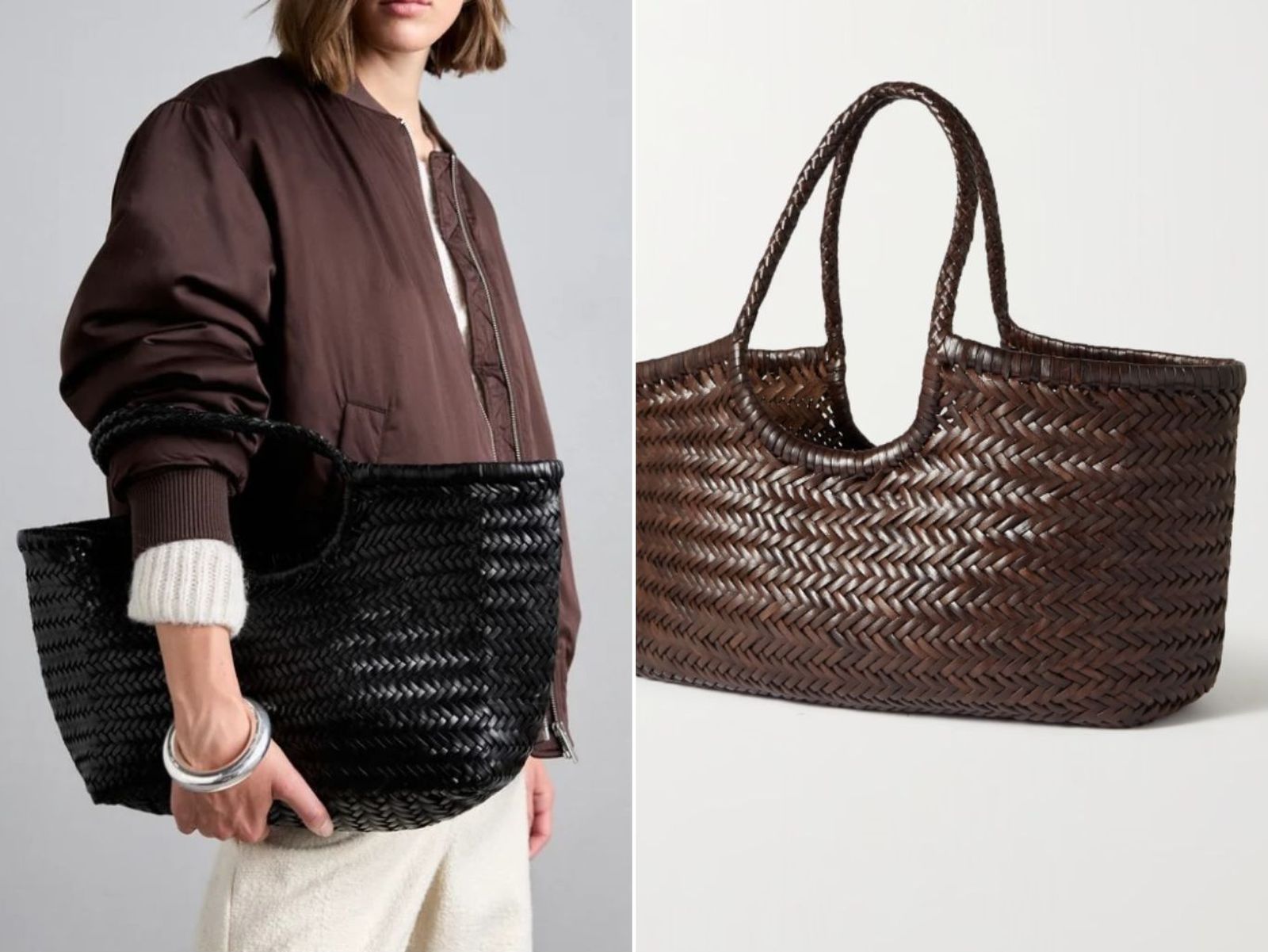 Bolso capazo de piel trenzada en Monaur. Bolso capazo de piel trenzada en Monaur.