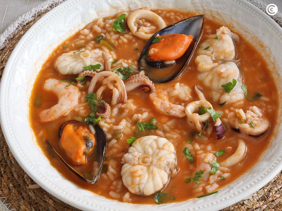 Receta de arroz caldoso de marisco