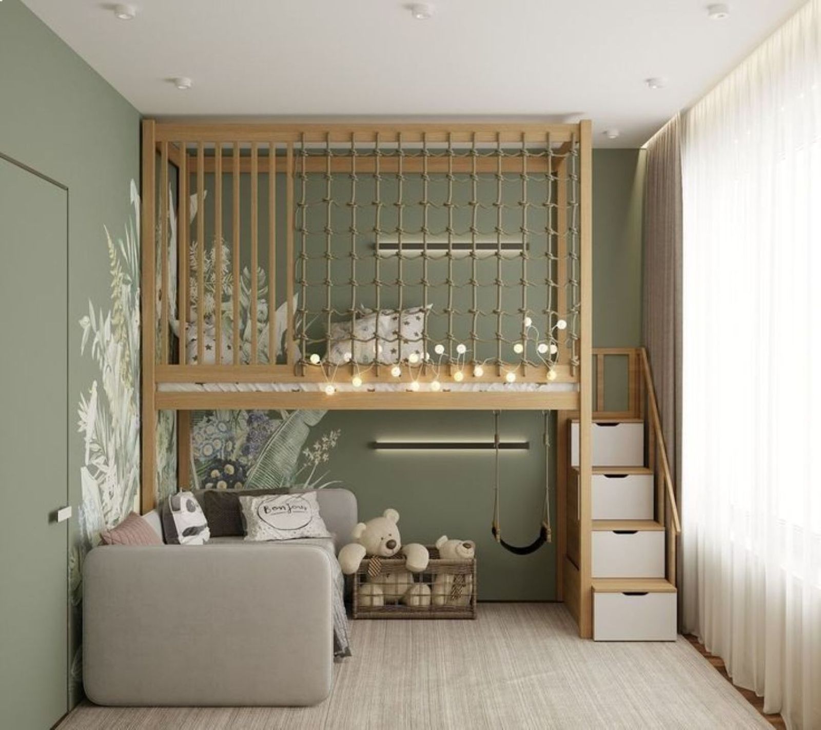 Sala para niños en el altillo