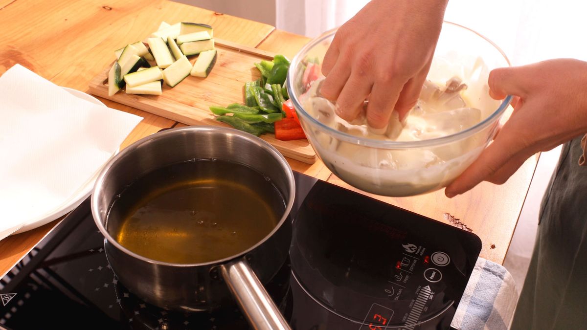 tempura de verduras  paso 4