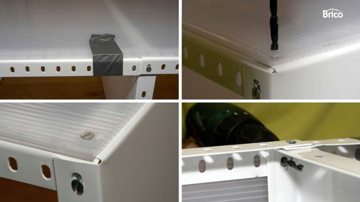 Fijar el policarbonato a la estantería