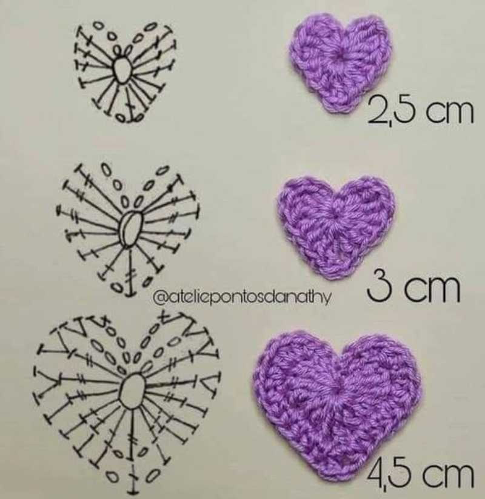 Infografía para hacer un corazón de crochet paso a paso. Infografía para hacer un corazón de crochet paso a paso.