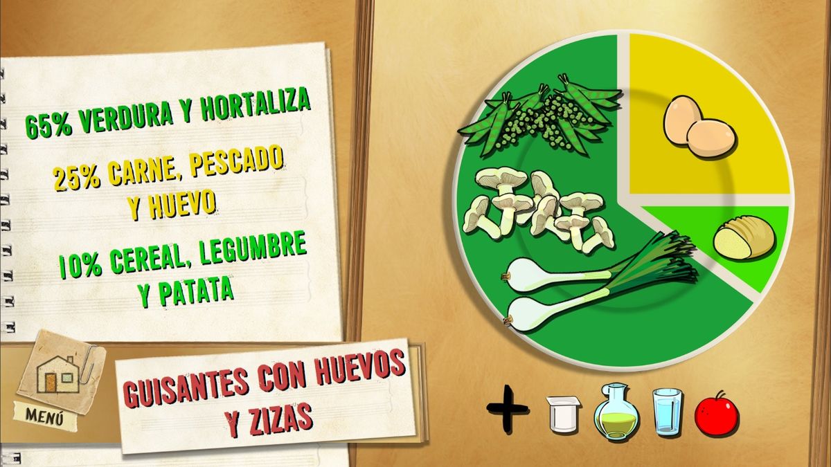 6166 1 Guisantes con huevos y zizas plato