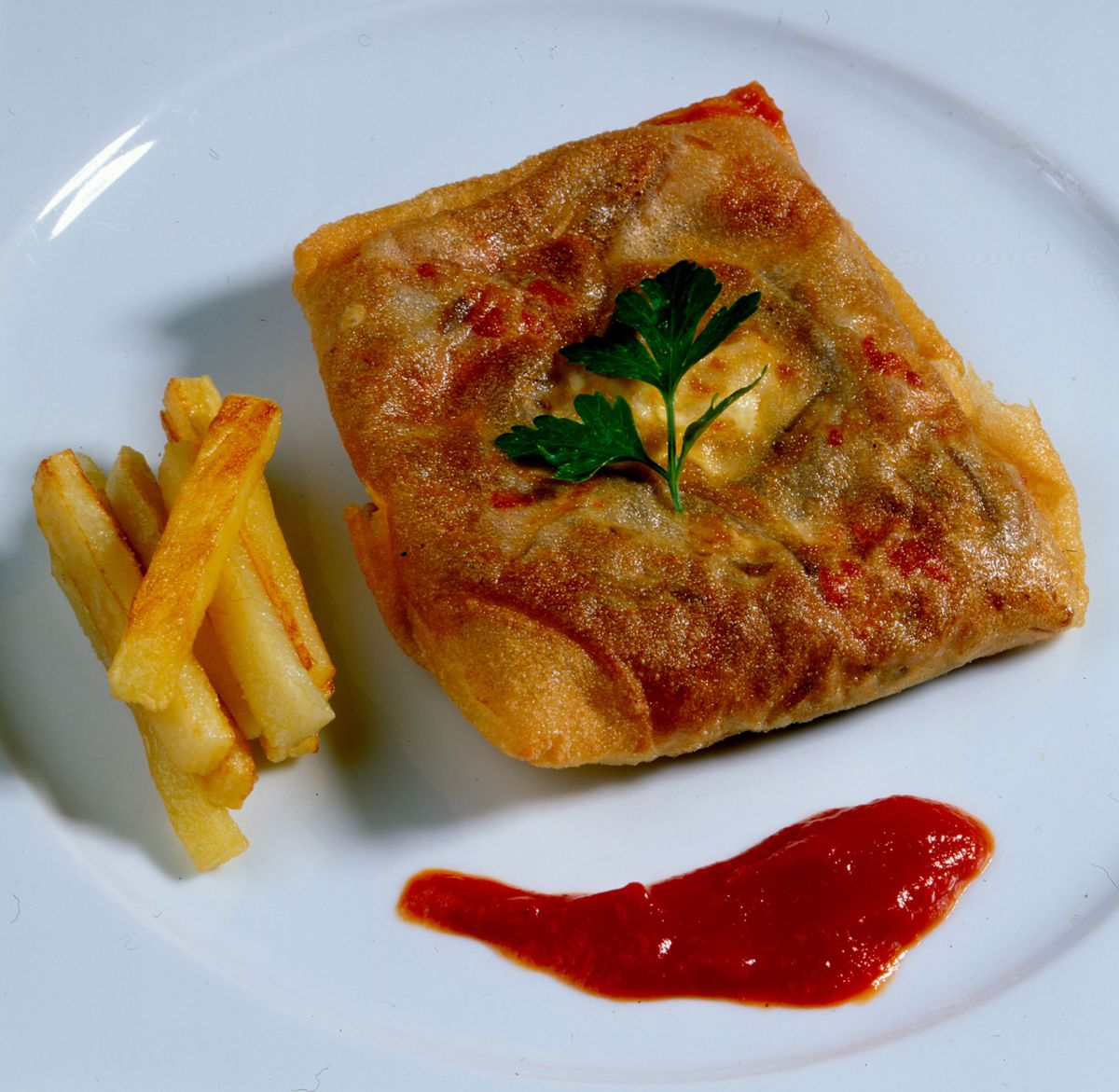 Huevos fritos en brick