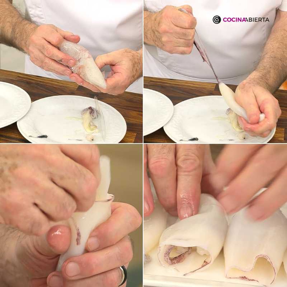 Limpia y rellena los calamares