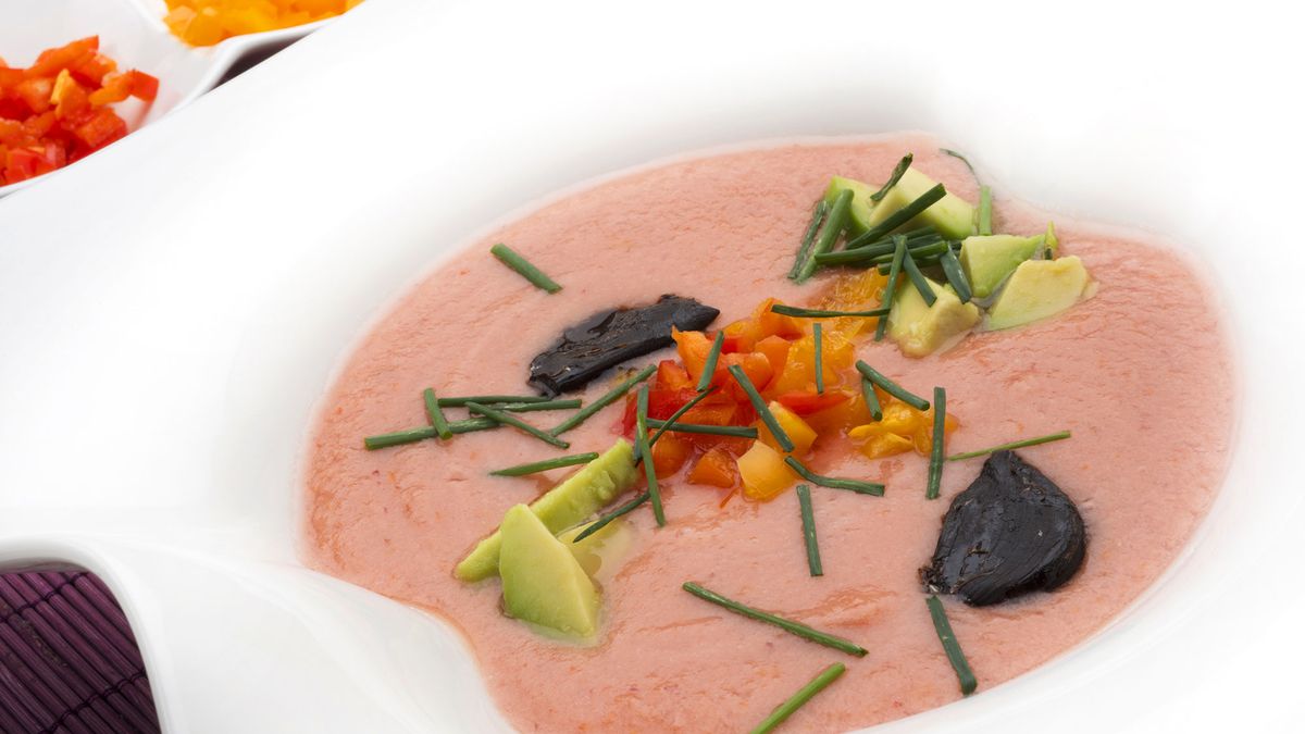 Gazpacho de tomate y cerezas
