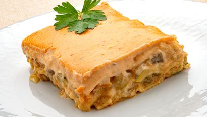 Lasaña con bechamel de queso azul, receta de Karlos Arguiñano
