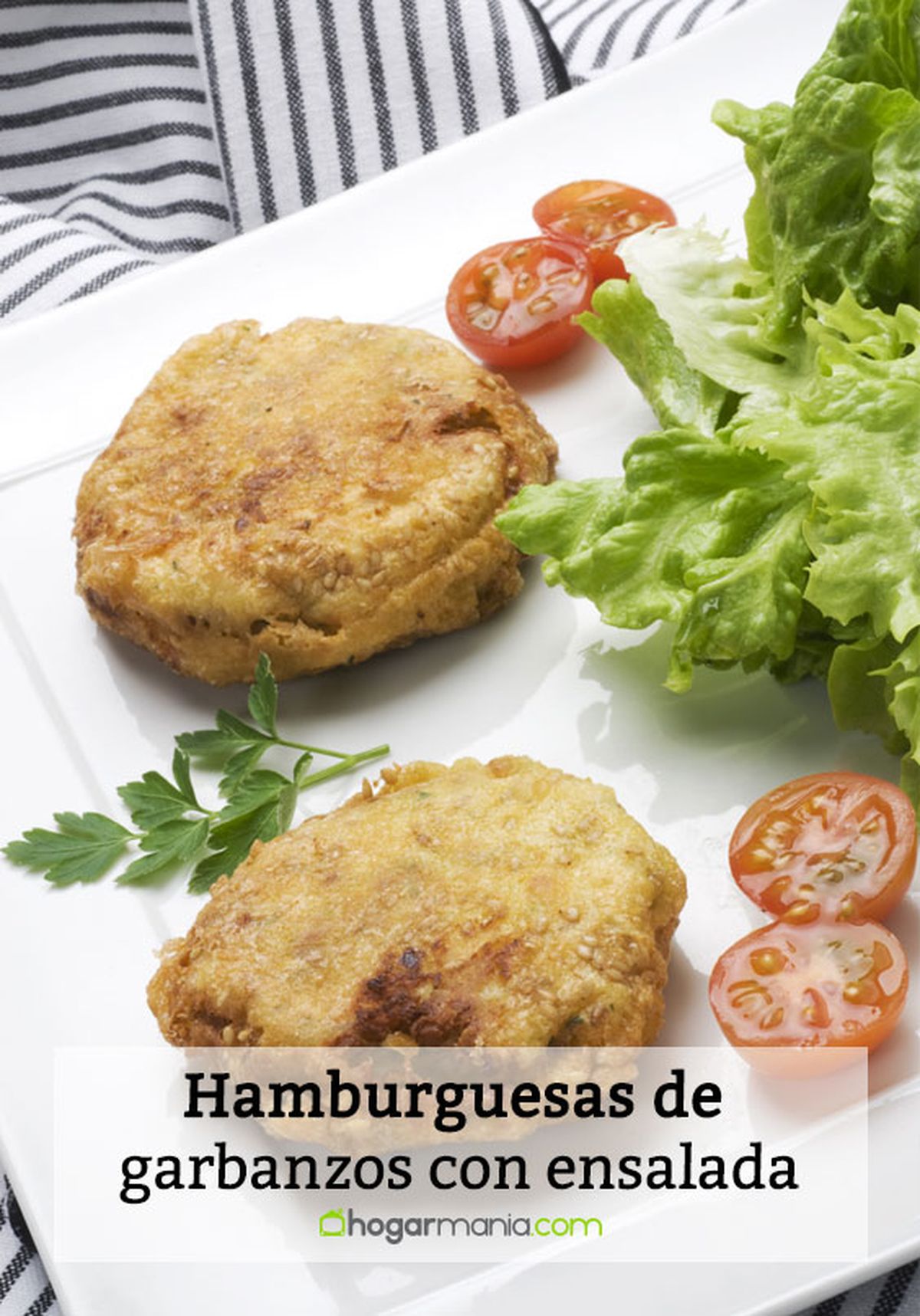 hamburguesas de garbanzo con ensalada pin