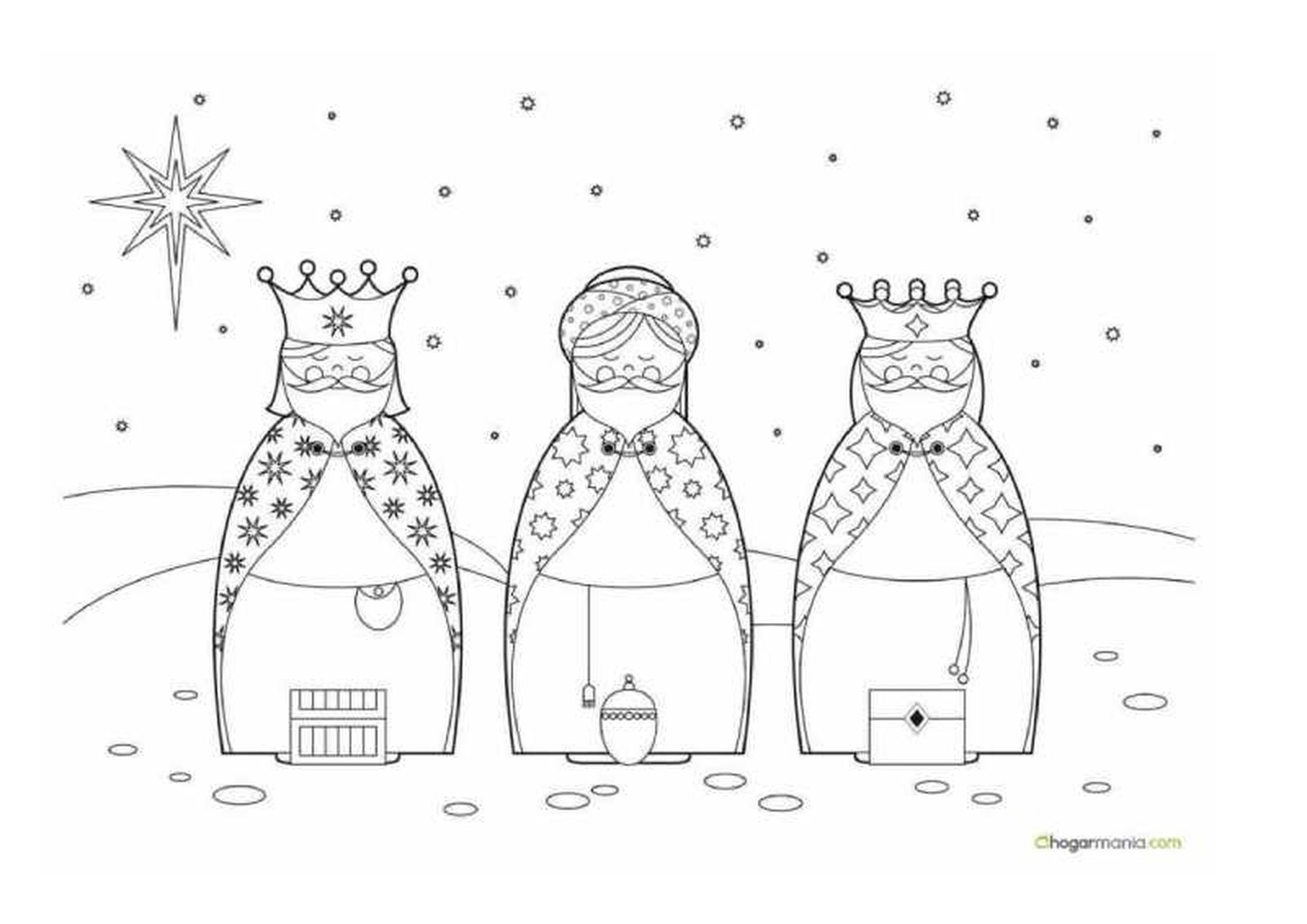 Dibujos de los Reyes Magos para colorear. Dibujos de los Reyes Magos para colorear.