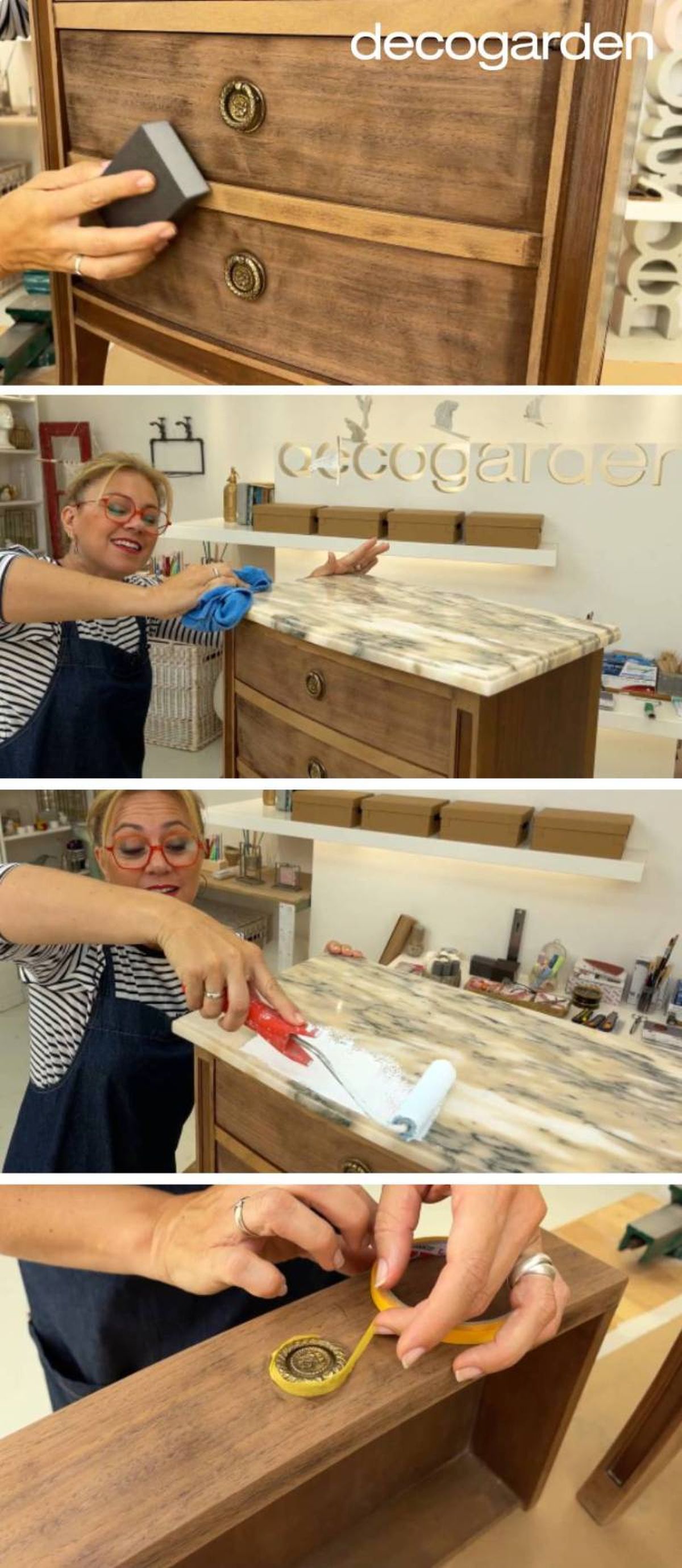 Cómo pintar muebles a la tiza (paso 1-4).