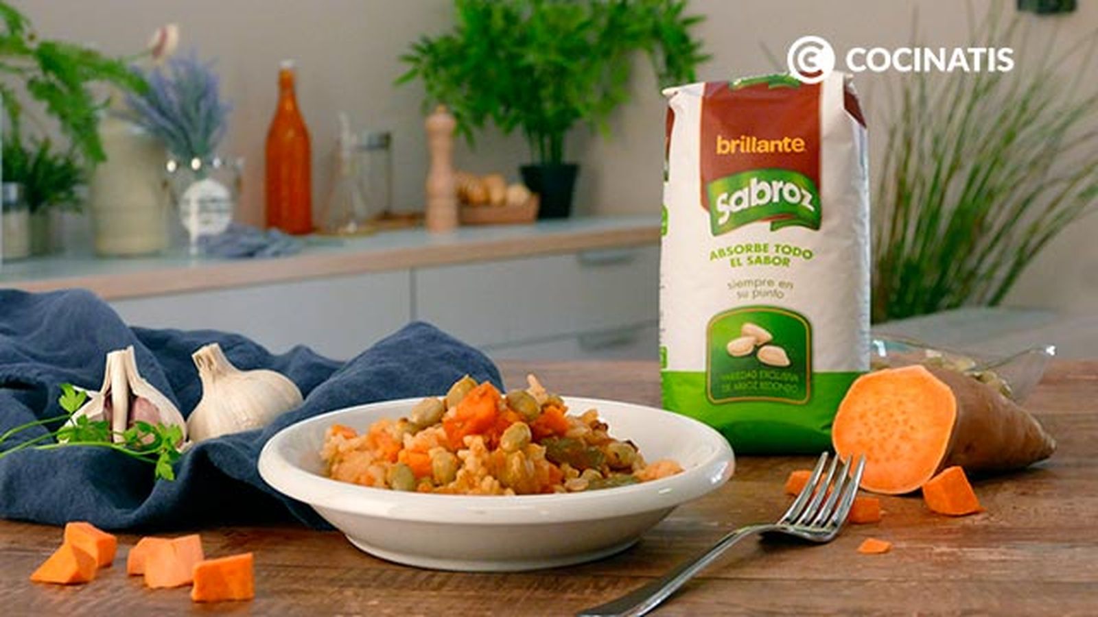 Receta de arroz con habas o habichuelas con boniato y ajos tiernos paso 7 Receta de arroz con habas o habichuelas con boniato y ajos tiernos paso 7