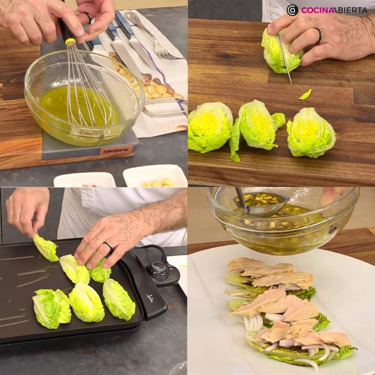 cogollos de lechuga a la plancha receta pasos