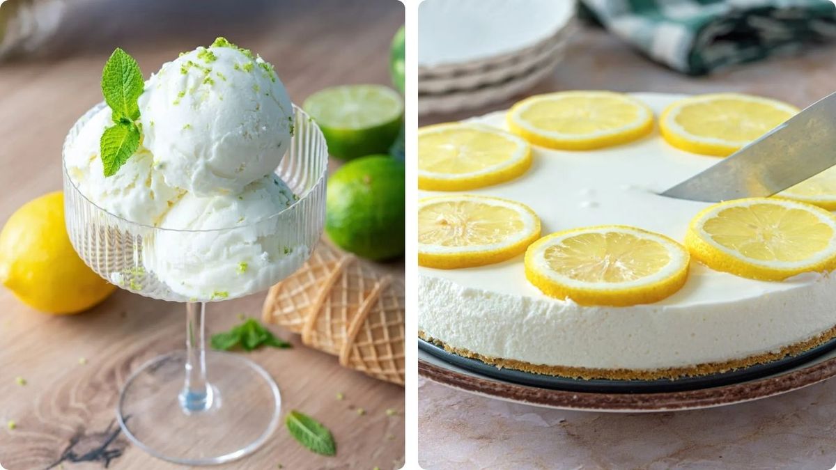 Helado cremoso y tarta fría de limón, dos clásicos refrescantes para combatir el calor.