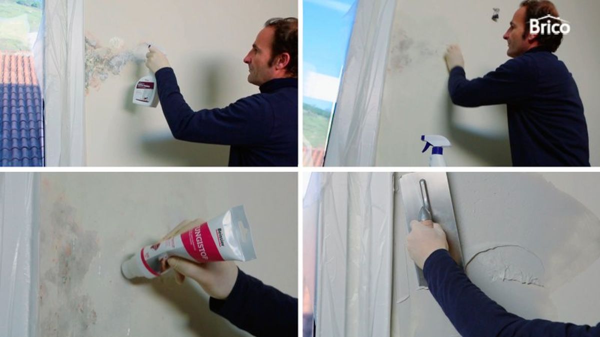 Limpiar el moho y aplicar plaste