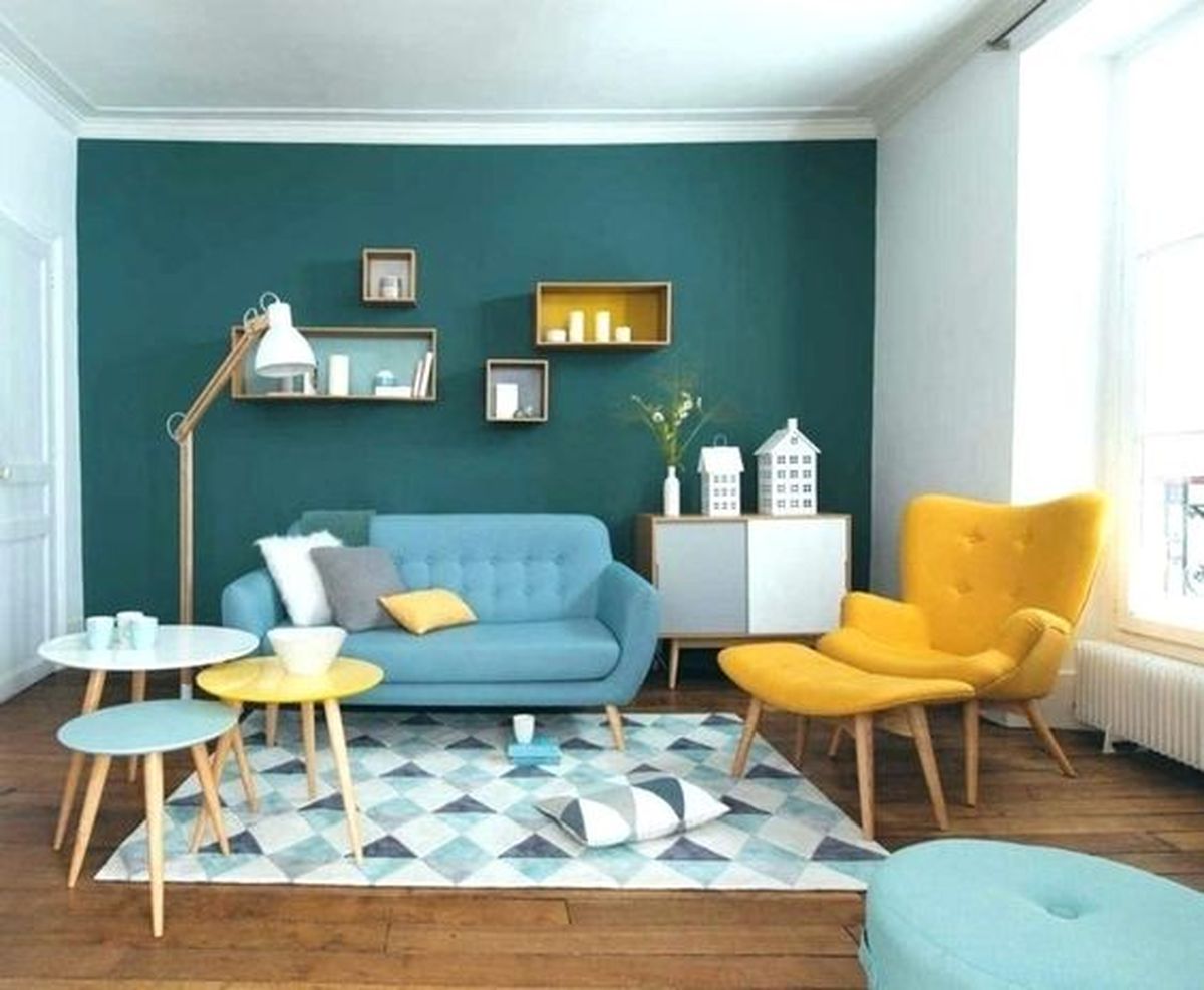 colores combinan amarillo salon