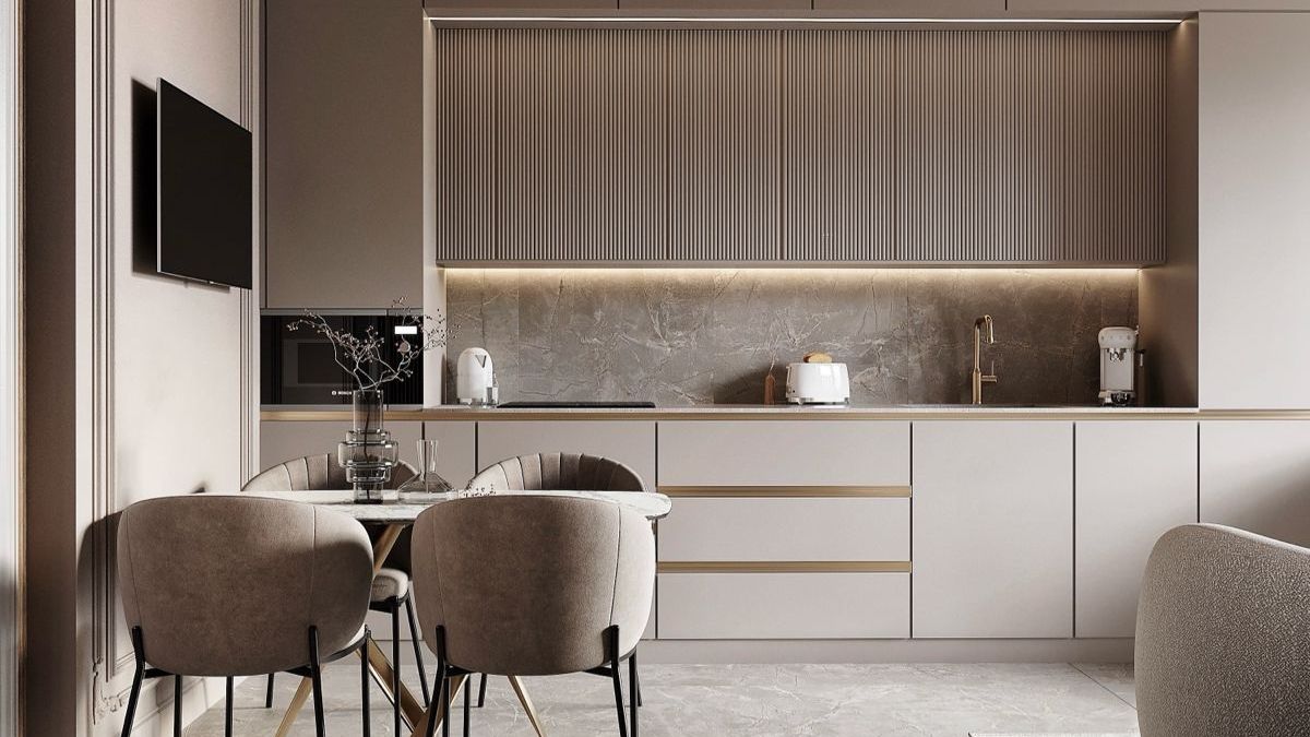 Cocina moderna de colores neutros