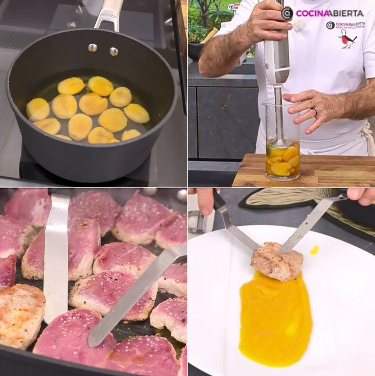 solomillo cerdo con pure orejones pasos