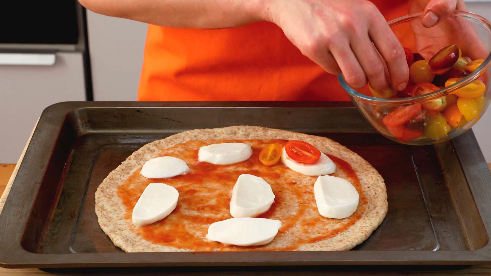Receta de pizza integral vegetariana   paso 5