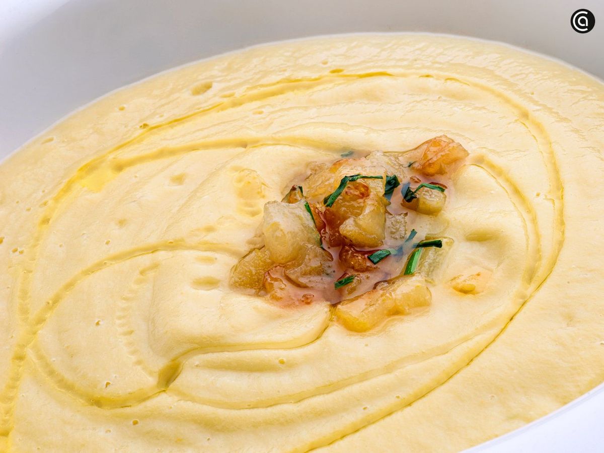 Crema de puerro, pera y jengibre de Karlos Arguiñano