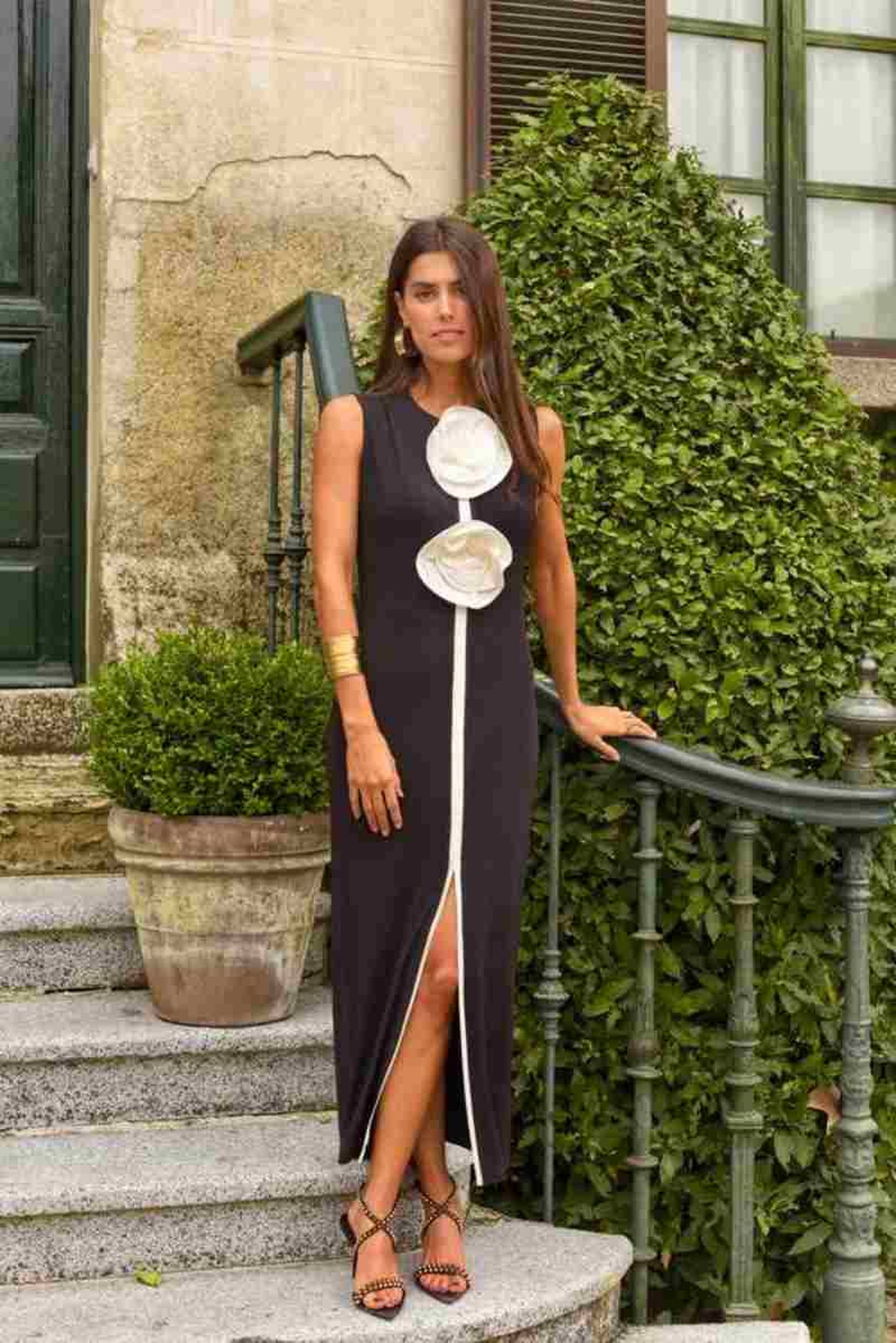 vestido blanco negro