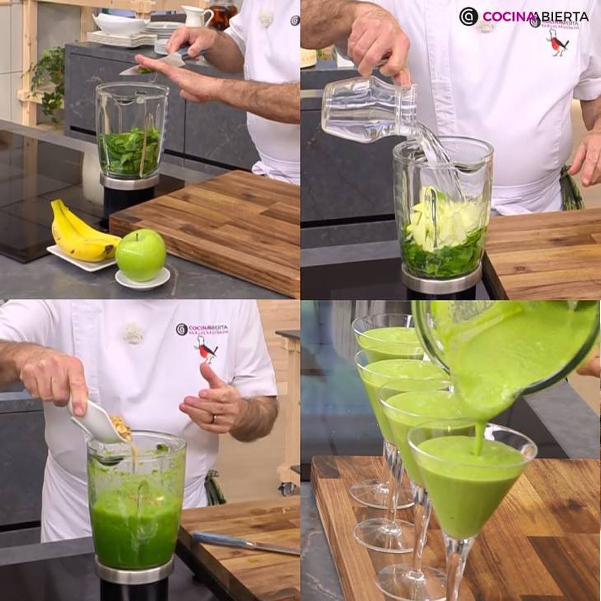 Batido de espinacas, manzana y plátano, la receta de Karlos Arguiñano