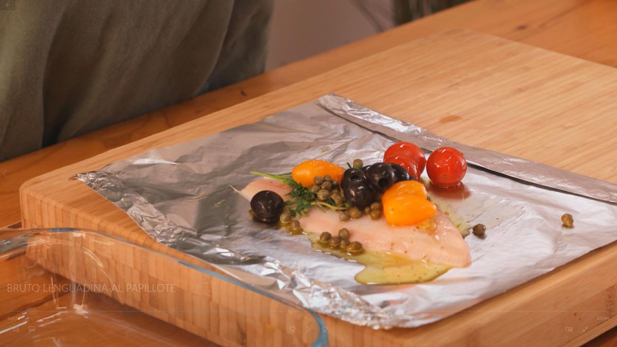 Receta de lenguadina al papillote   paso 3