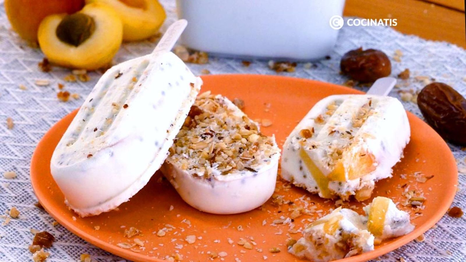 Polos de chía, albaricoque y muesli
