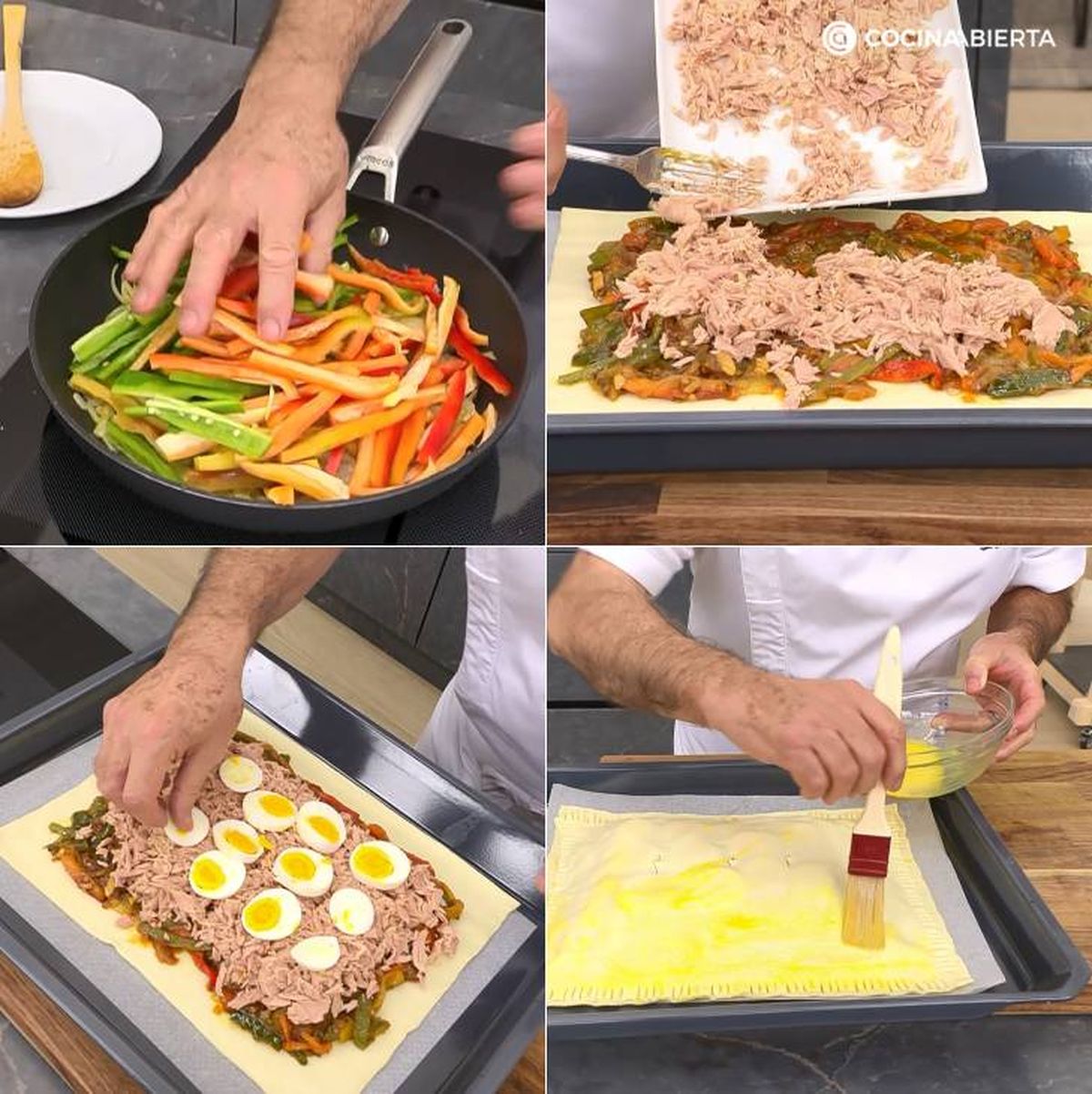 empanada atun pimientos pasos