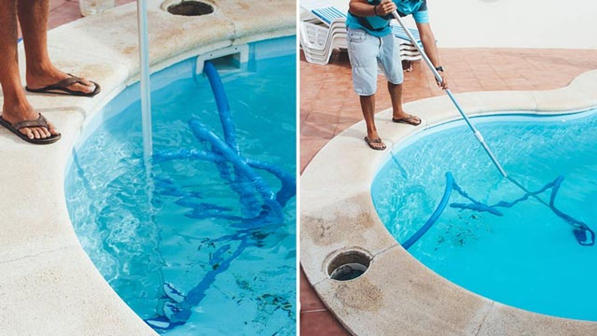como limpiar la piscina limpiafondos manual
