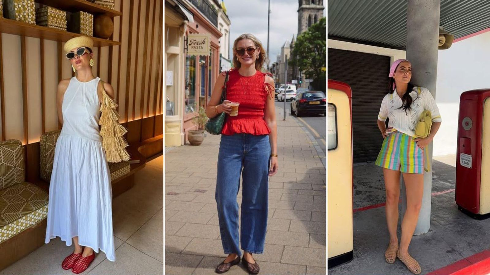 Inspírate con looks veraniegos con bailarinas perforadas.