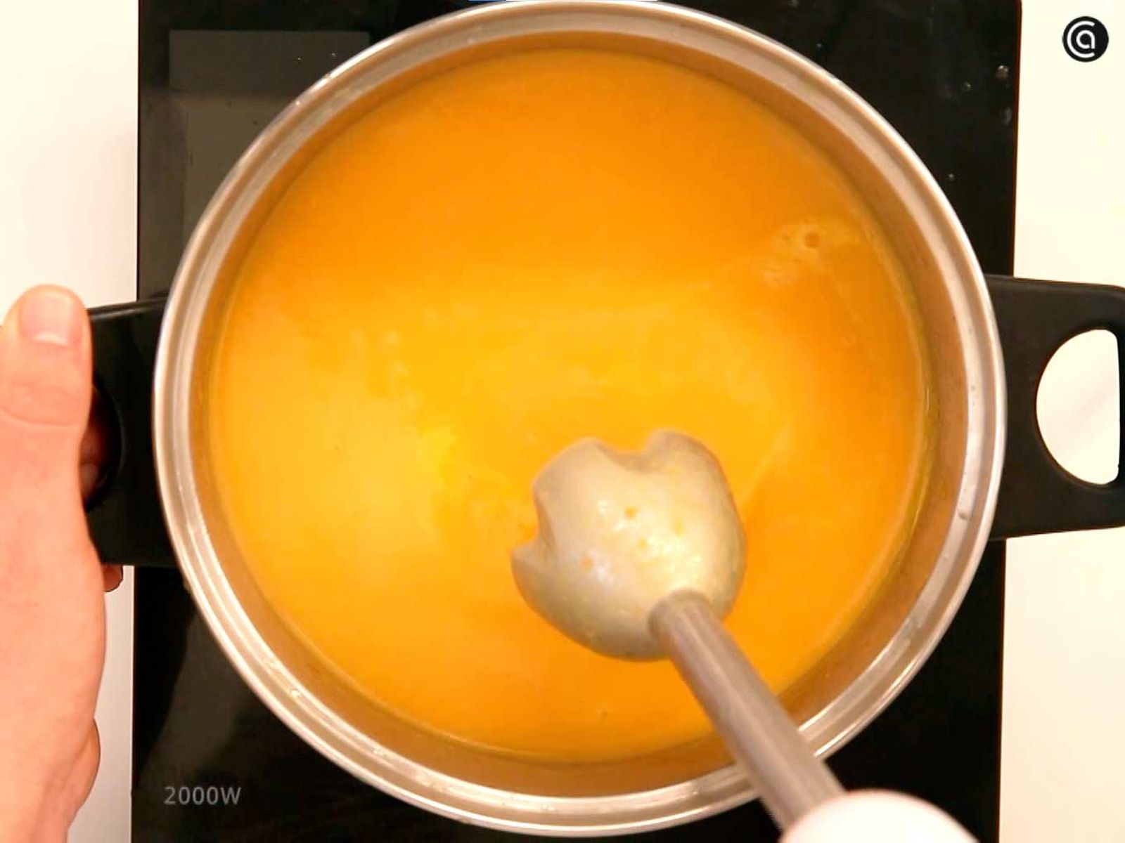 Triturar la crema de calabaza