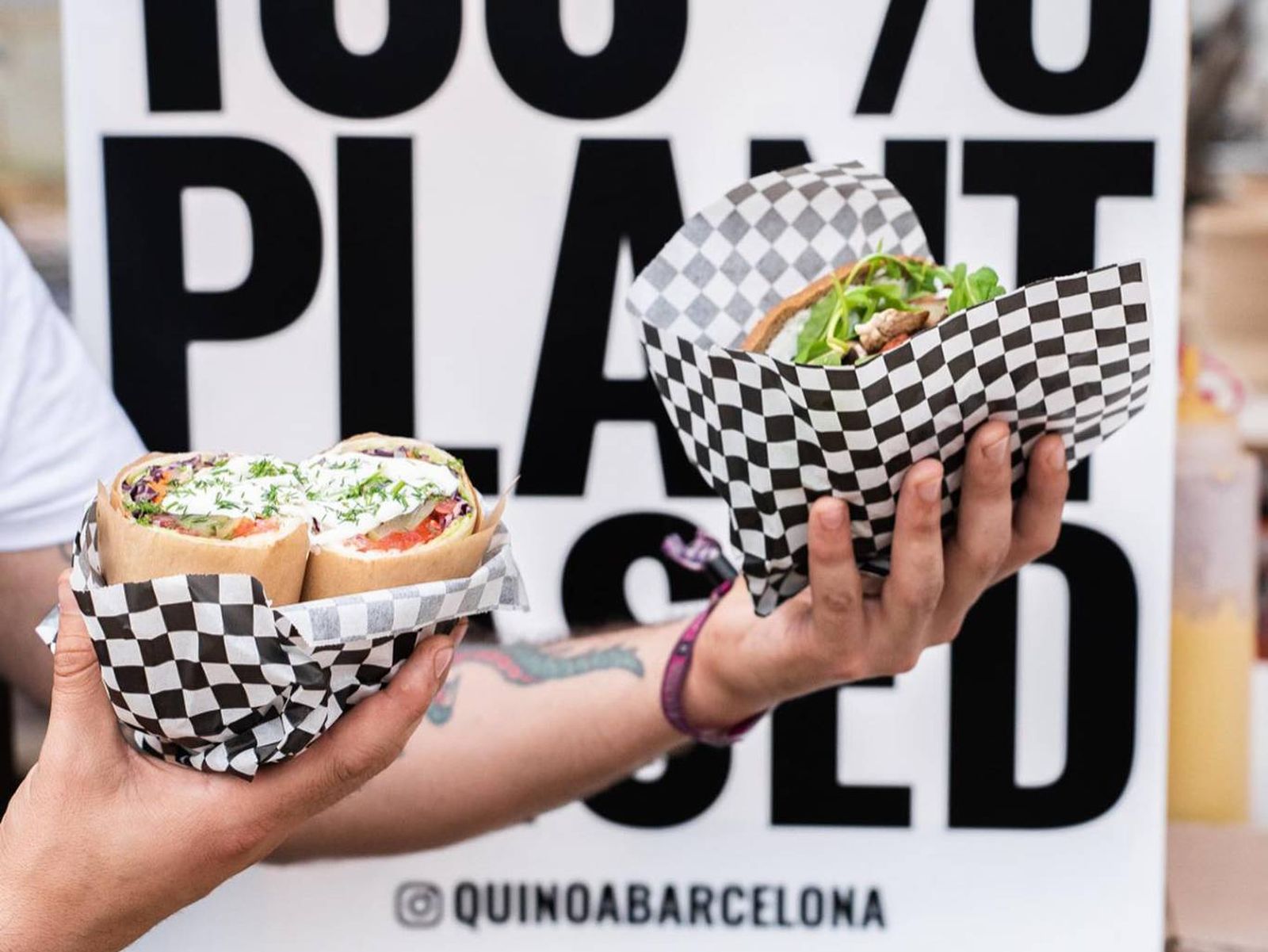 La oferta plant-based del Primavera incluye opciones como este sabroso kebab vegetal.