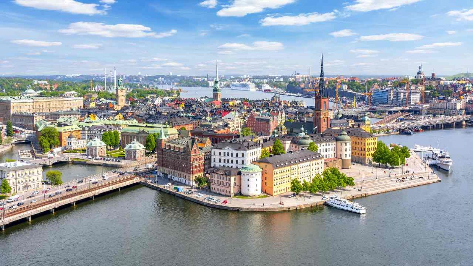 Vista panorámica del casco antiguo de Estocolmo en Suecia