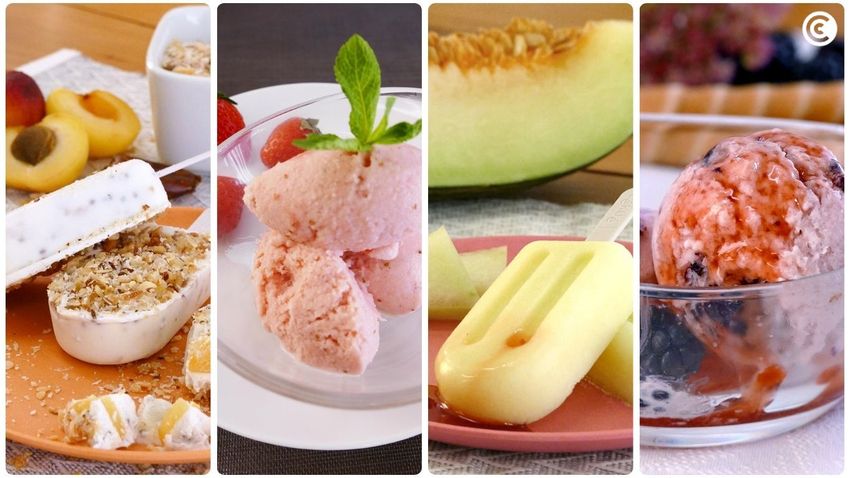 Helados con yogur griego
