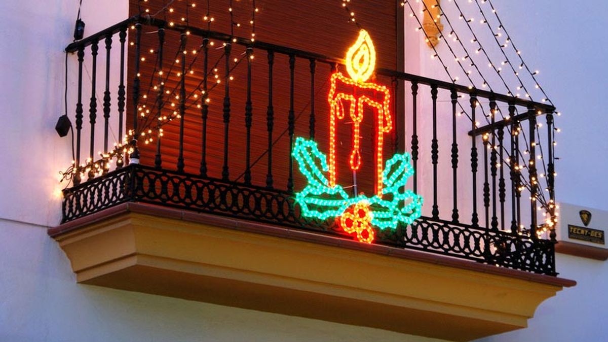 decoracion navidena terrazas balcones adornos luminosos
