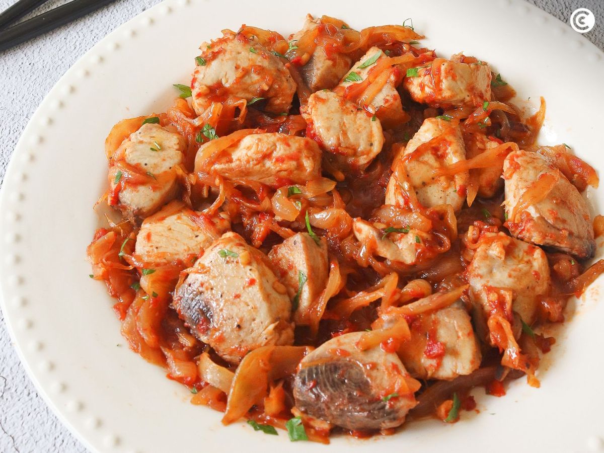Receta de bonito encebollado